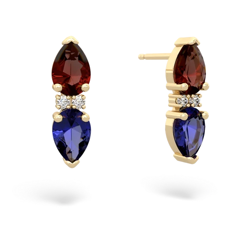 garnet-lab sapphire bowtie earrings