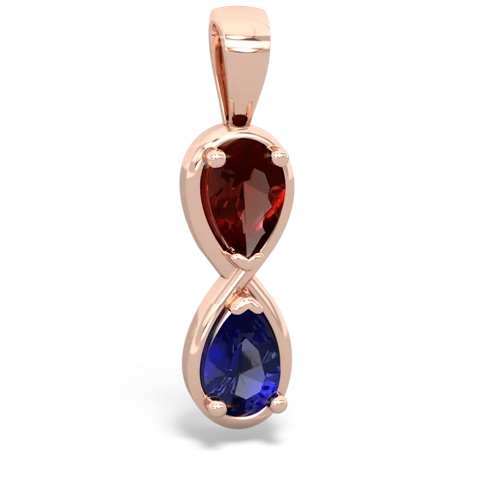 garnet-lab sapphire infinity pendant