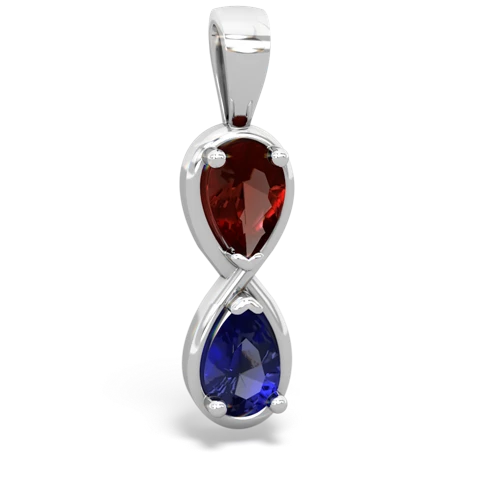 garnet-lab sapphire infinity pendant