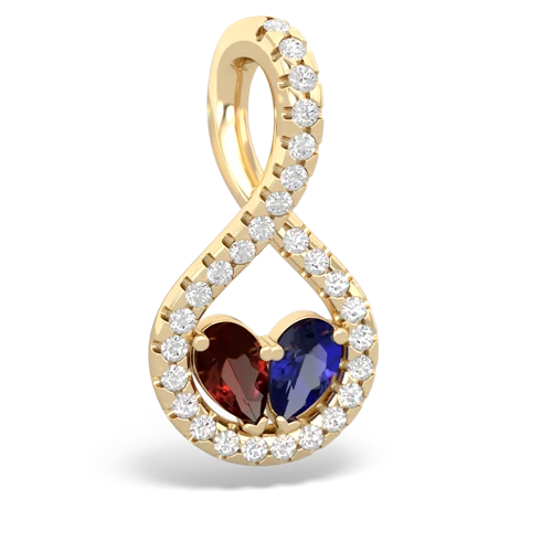 garnet-lab sapphire pave twist pendant