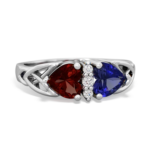 garnet-lab sapphire celtic ring