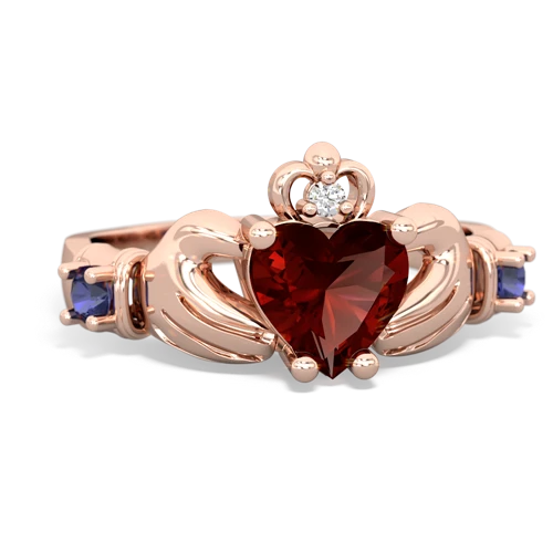 garnet-lab sapphire claddagh ring