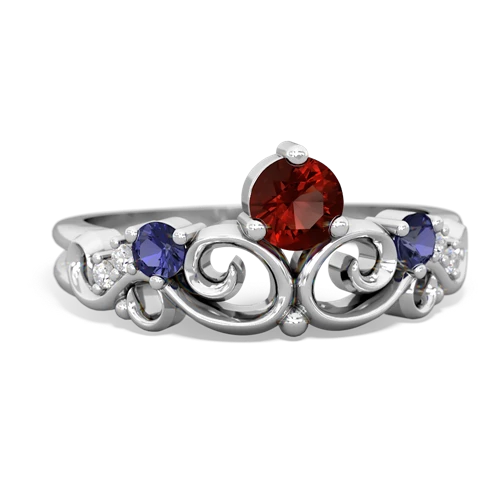 garnet-lab sapphire crown keepsake ring