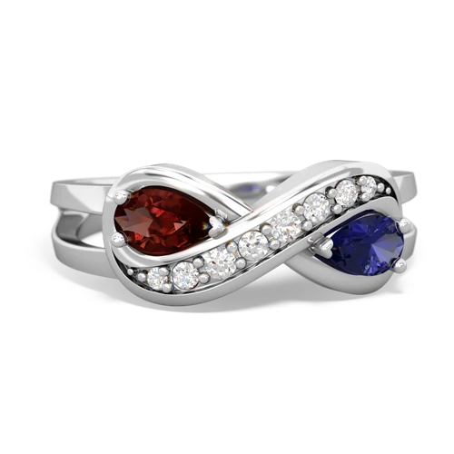 garnet-lab sapphire diamond infinity ring