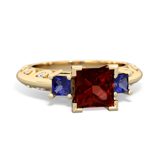 garnet-lab sapphire engagement ring