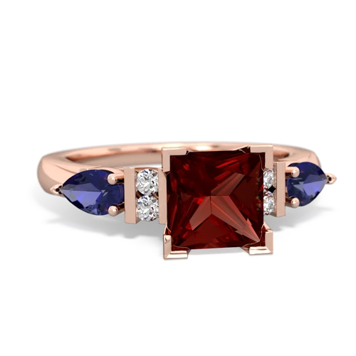 garnet-lab sapphire engagement ring