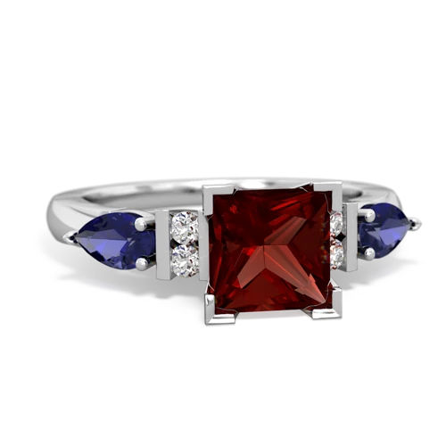 garnet-lab sapphire engagement ring