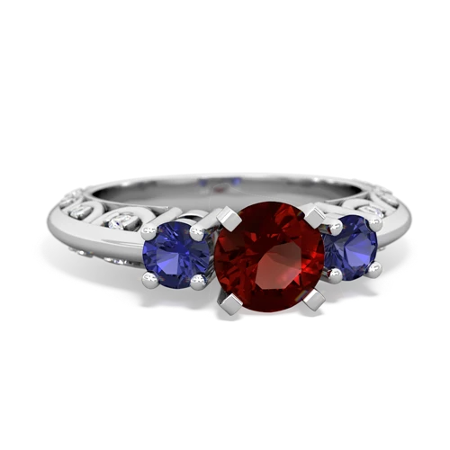 garnet-lab sapphire engagement ring