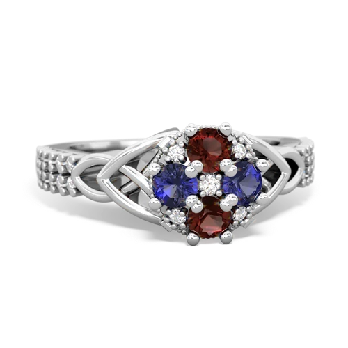 garnet-lab sapphire engagement ring