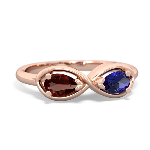 garnet-lab sapphire infinity ring