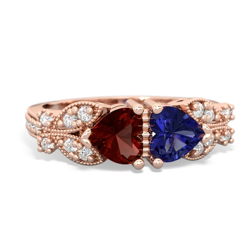 garnet-lab sapphire keepsake butterfly ring