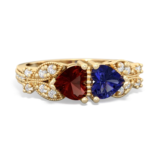 garnet-lab sapphire keepsake butterfly ring