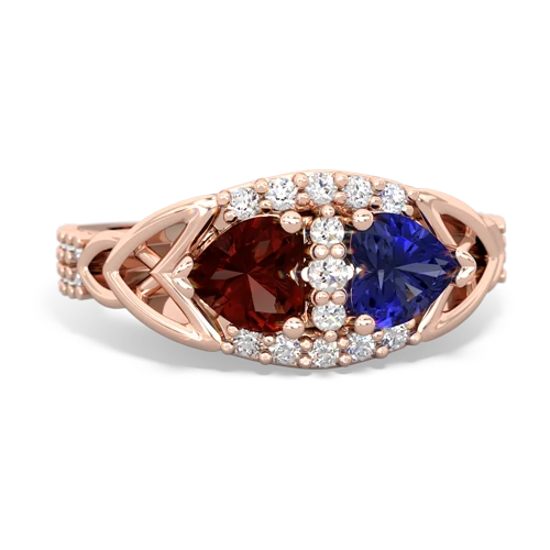 garnet-lab sapphire keepsake engagement ring