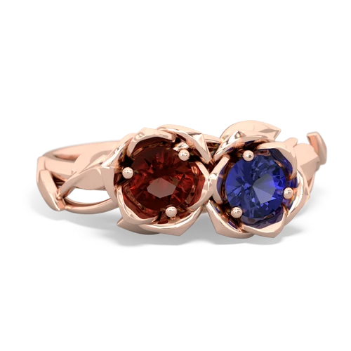 garnet-lab sapphire roses ring