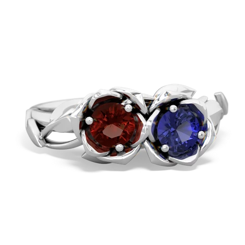 garnet-lab sapphire roses ring