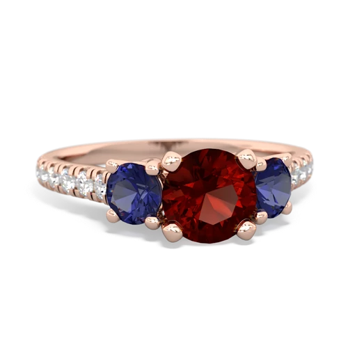 garnet-lab sapphire trellis pave ring