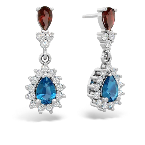 garnet-london topaz dangle earrings