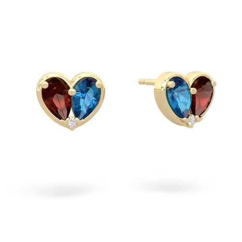 garnet-london topaz one heart earrings