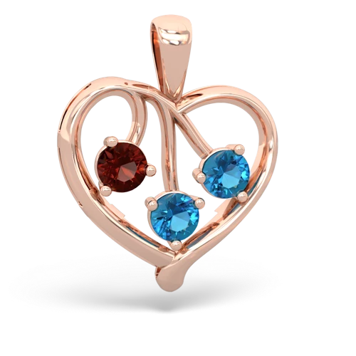 garnet-london topaz love heart pendant