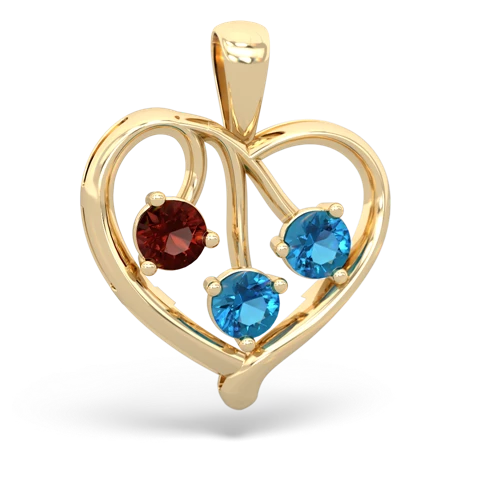 garnet-london topaz love heart pendant