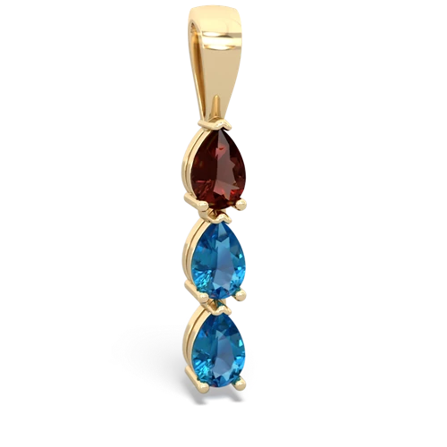 garnet-london topaz three stone pendant