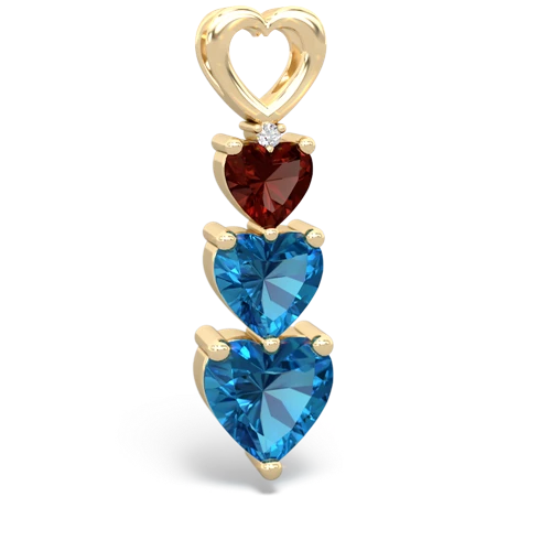 Garnet Genuine Garnet with Genuine London Blue Topaz and Genuine Pink Tourmaline Past Present Future pendant Pendant