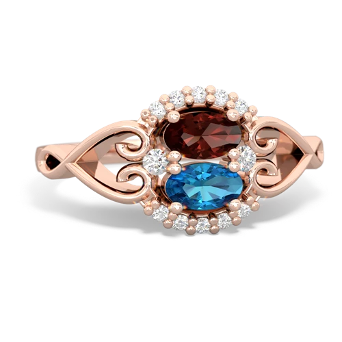 garnet-london topaz antique keepsake ring