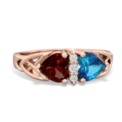 garnet-london topaz celtic ring