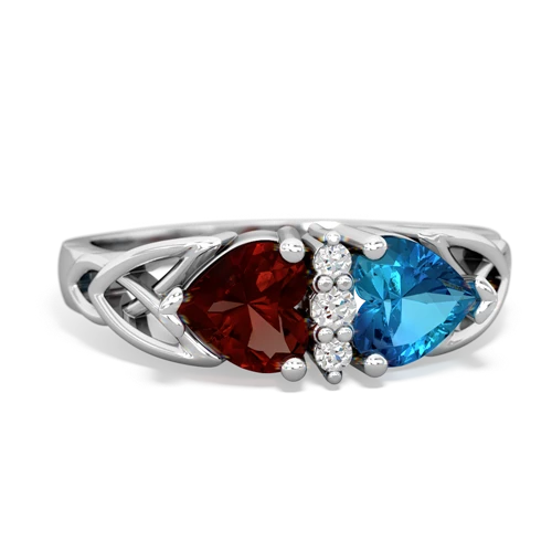 garnet-london topaz celtic ring