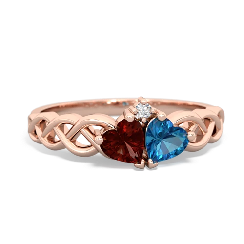 garnet-london topaz celtic braid ring