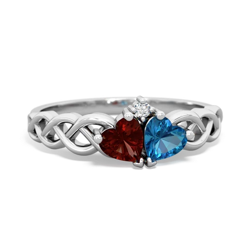 garnet-london topaz celtic braid ring