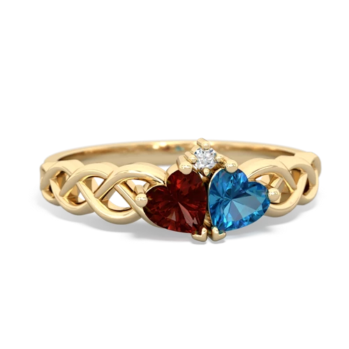 garnet-london topaz celtic braid ring