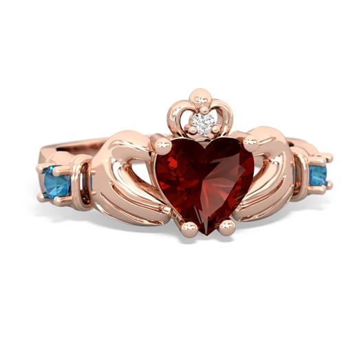 garnet-london topaz claddagh ring