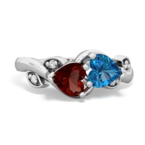 garnet-london topaz floral keepsake ring