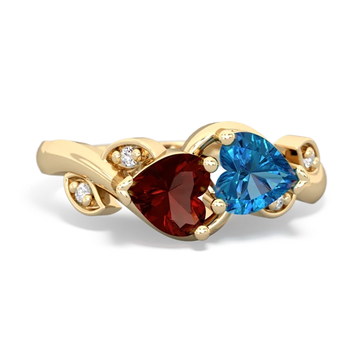 garnet-london topaz floral keepsake ring