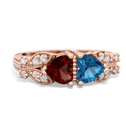 garnet-london topaz keepsake butterfly ring