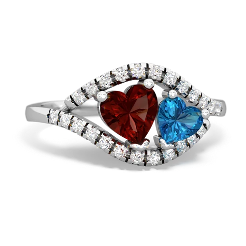 garnet-london topaz mother child ring