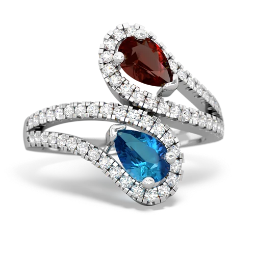 garnet-london topaz pave swirls ring