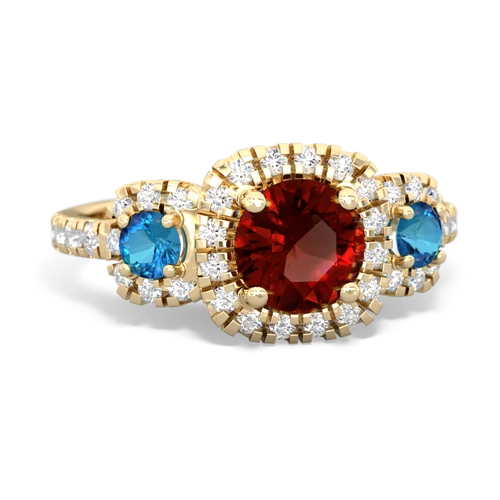 garnet-london topaz three stone regal ring