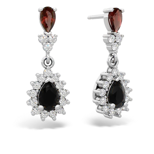 garnet-onyx dangle earrings