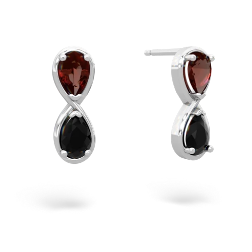 garnet-onyx infinity earrings