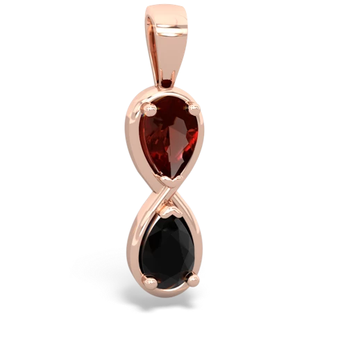 garnet-onyx infinity pendant