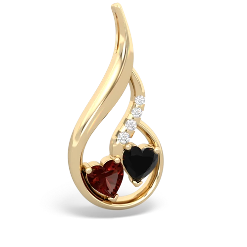 garnet-onyx keepsake swirl pendant