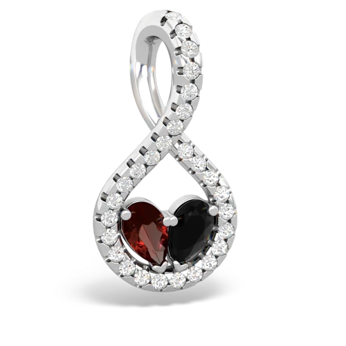 garnet-onyx pave twist pendant