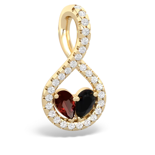 garnet-onyx pave twist pendant