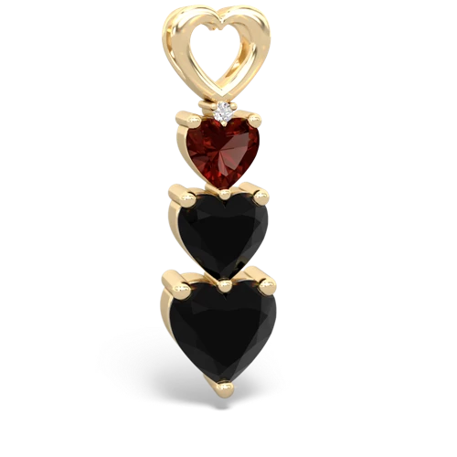 Garnet Genuine Garnet with Genuine Black Onyx and Genuine Pink Tourmaline Past Present Future pendant Pendant