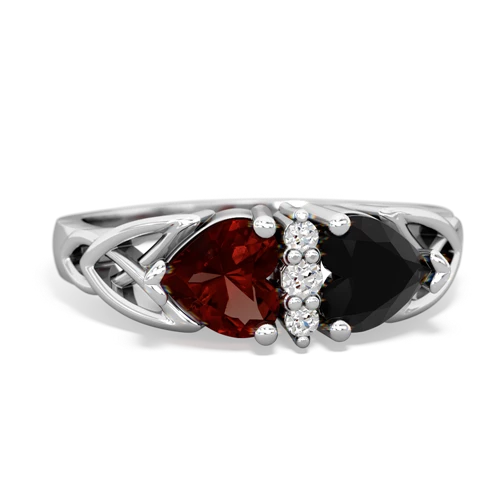 garnet-onyx celtic ring