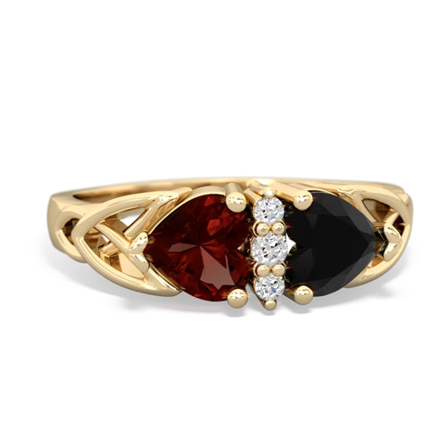 garnet-onyx celtic ring