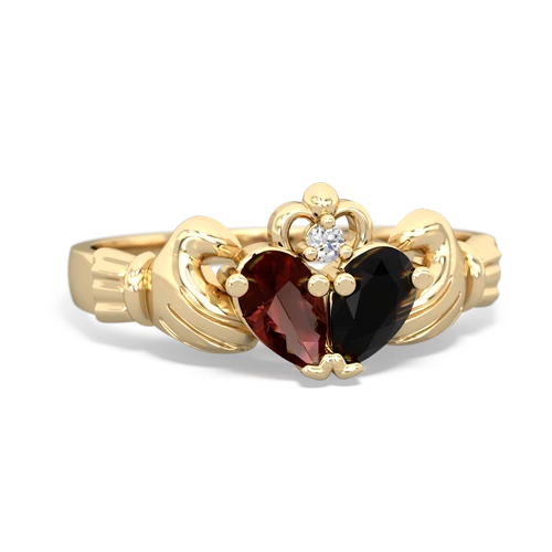 garnet-onyx claddagh ring