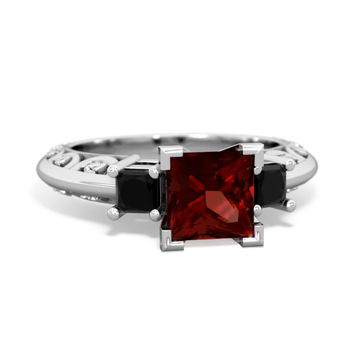 garnet-onyx engagement ring